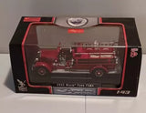 Red 1935 Mack Type 75BX diecast truck model in Signature display box