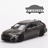 Grey diecast model car with front 3/4 view, detailed grille and black wheels