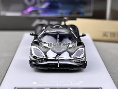 1:64 electroplated silver racing car diecast model, front