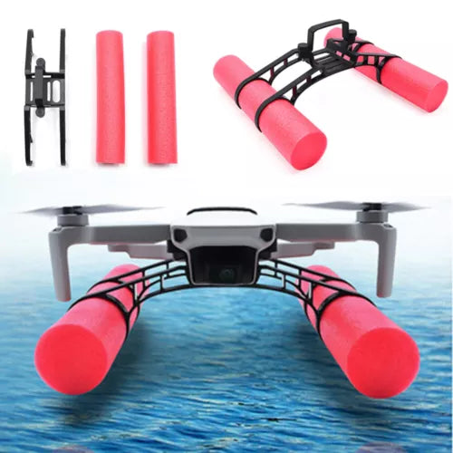 Drone water float buoyancy bar with pink foam floats and black landing frame