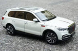 White diecast SUV model car, front three-quarter view with grille and headlights