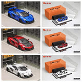 1:64 scale diecast model car toy, three colors (blue, red, white) in display boxes