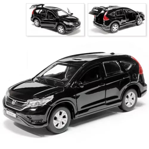 Black Honda CR-V diecast SUV model car, 1/36 scale, front three-quarter view