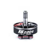 Brushless FPV motor with silver shaft, black housing, F52204 Elite 1900KV marking