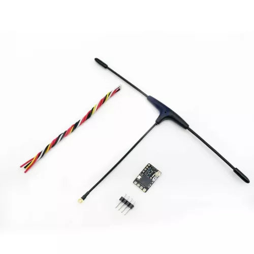 FPV long range drone receiver with PCB module, wire leads and two antenna rods