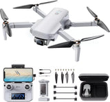 Foldable quadcopter drone with camera, remote control and propellers in a case