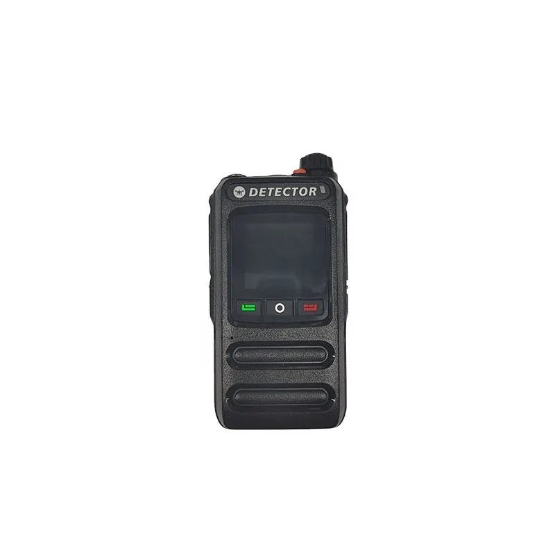 Handheld drone detector device with LCD screen and control buttons