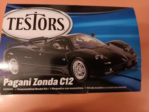 Diecast model kit box for Pagani Zonda C12, black parts, 1/24 scale