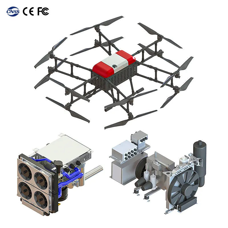 Agriculture drone with multi-rotor frame and two camera/control modules