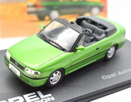 Green diecast convertible car model with open top and detailed front