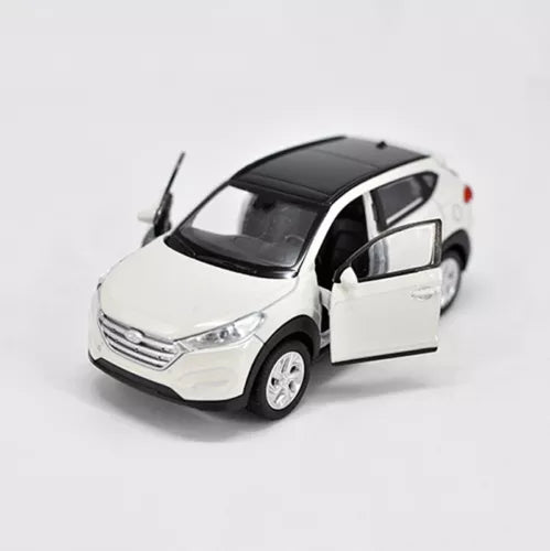 Hyundai Tucson diecast model car, white with front door open