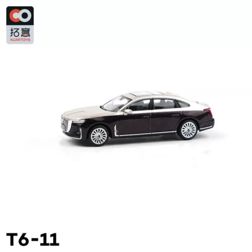 1/64 scale diecast sedan model car, black and silver with detailed grille