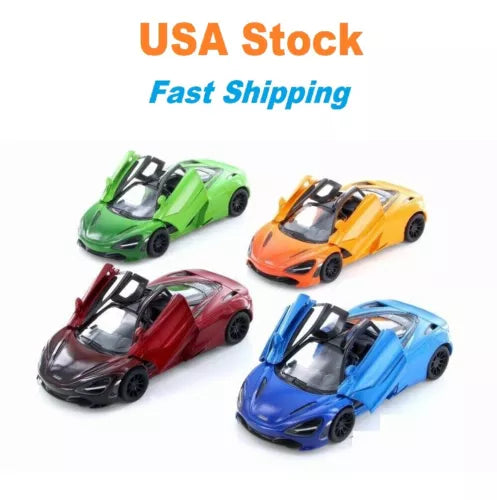 McLaren MSO 720S diecast toy car set with four 1:36 models: green, orange, red, blue