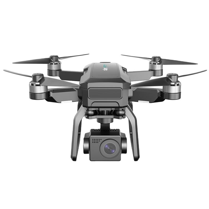 4K drone with front camera and quad rotors, gray