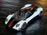 PAGANI ZONDA 5 CINQUE WHITE & BLACK 1/18 DIECAST MODEL CAR BY MOTORMAX Parts