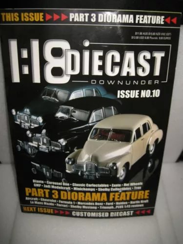 Diecast magazine issue No 10 with custom diecast cars on cover
