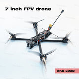 7 inch FPV Drone Long Distance Racing Drone KV1280 50A ESC 140km/h Flight Control Aluminum Alloy Frame Drone 3kgLoad for hunting
