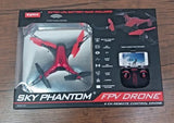 Remote control FPV drone in retail box, red and black, 4-channel