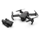 Foldable quadcopter racing drone with dual cameras, two units side by side