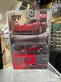 Pagani Zonda F red diecast car model, 1/64 scale, in MINIGT blister pack
