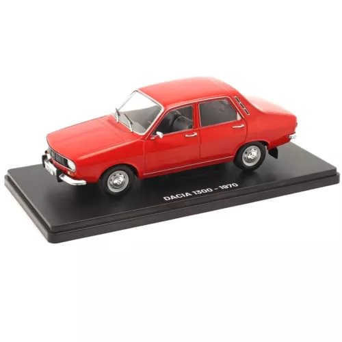 Red 1:24 diecast vintage sedan model car with black display base