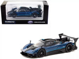 Tarmac Works 1/64 diecast sports car, metallic blue with doors open
