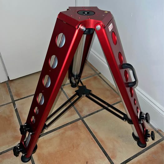 Avalon metal tripod with red T-legs and central mounting base for drones