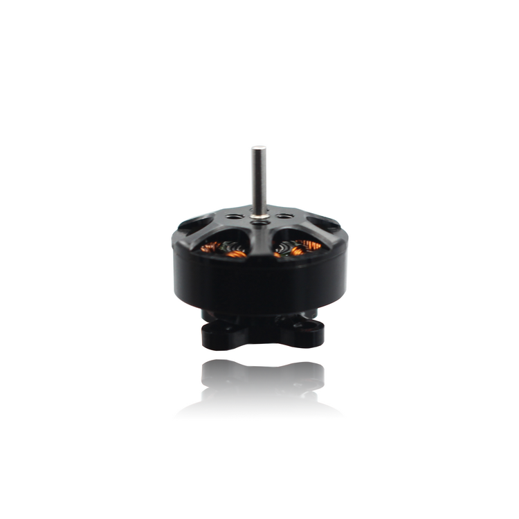 Black external rotor brushless motor with silver shaft