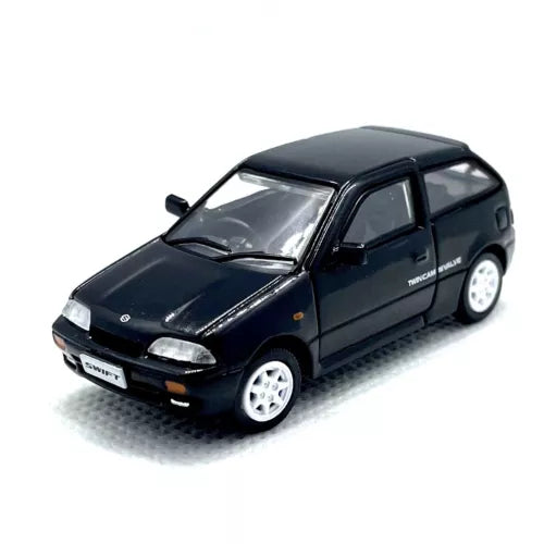 1989 Suzuki Swift GTi RHD diecast model car, black, 1:64 scale