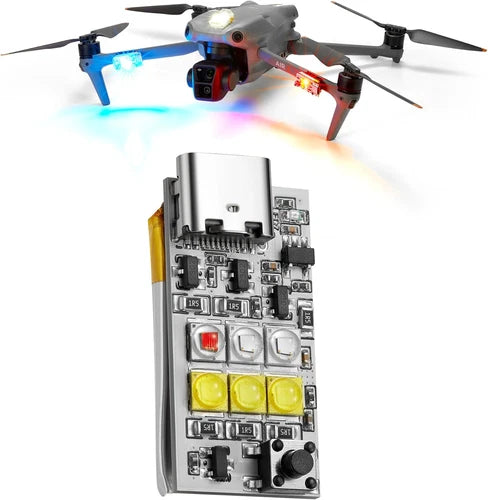Drone strobe light circuit board with red and yellow LEDs