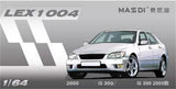 MASDI 1:64 silver Lexus IS300 2000 diecast model car, front 3/4 view