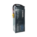Rechargeable solid-state lithium battery pack, black with wiring and label detail