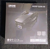 White drone retail box showing drone illustration and “Obstacle Avoid” text