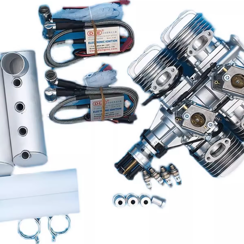 120cc aircraft gasoline engine with cylinder heads and ignition control modules
