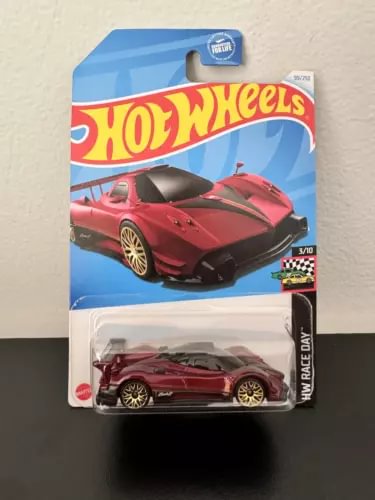 Hot Wheels Pagani Zonda R die-cast car blister pack, maroon racing