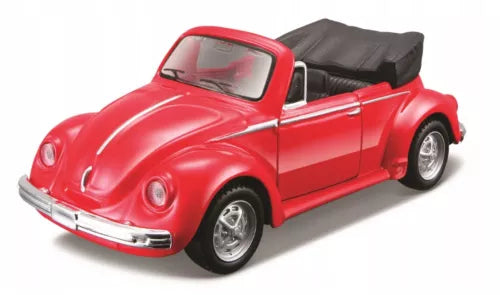 Maisto Volkswagen Beetle Cabriolet diecast model car, red convertible, 1:36