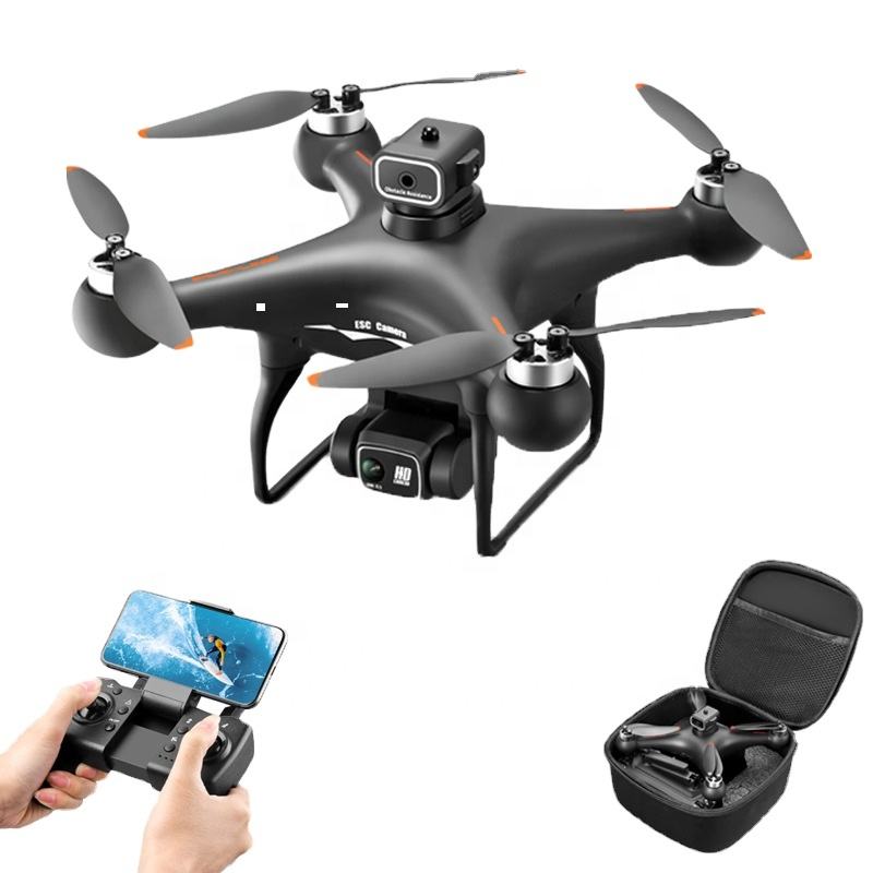 Dual-camera obstacle-avoidance quadcopter drone with 4 propellers and front camera