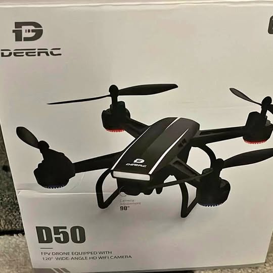 DEERC D50 FPV drone with 120° wide-angle camera, four propellers