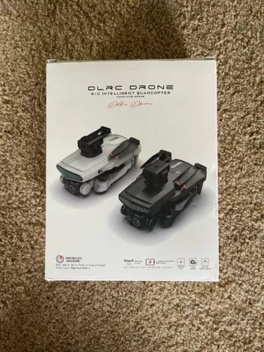 DLRC Drone quadcopter product box with two drone views