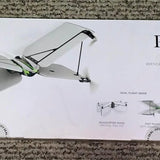 Mini parrot swing drone, white body with black landing legs and propellers