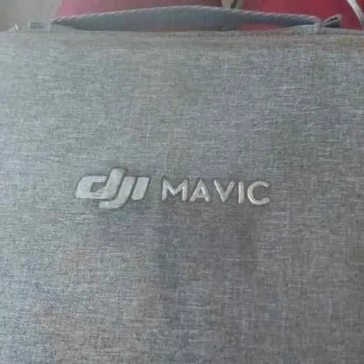 DJI Mavic drone bag with logo on gray fabric