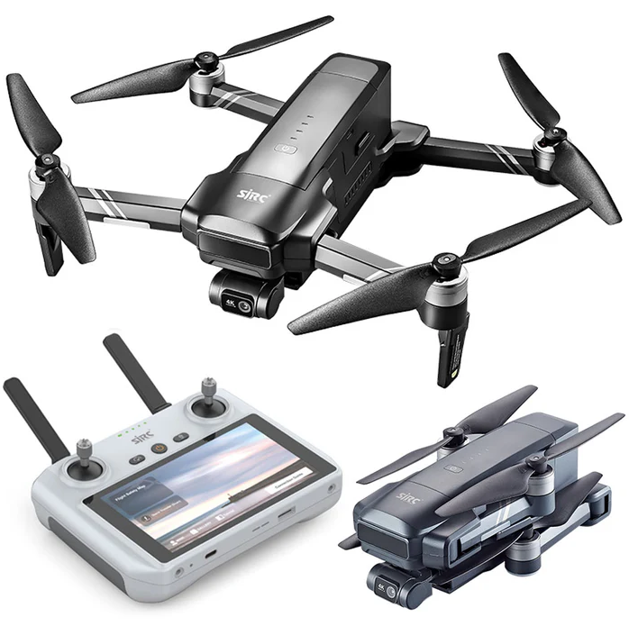 4K quadcopter drone with 3-axis gimbal camera, four propellers, plus remote controller