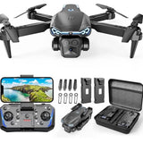 Beginner FPV drone with front camera, remote controller, spare propellers, and carrying case