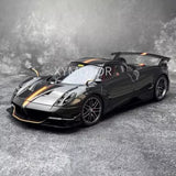 Pagani Huayra BC Roadster 1:18 diecast model car, black with silver hood details