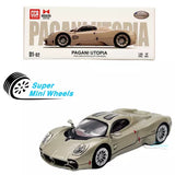 Champagne gold 1:64 diecast Pagani Utopia model car, front 3/4 view