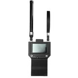 Handheld drone detector with LCD screen and two antennas, portable black device