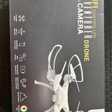 White mini quadcopter drone with four propellers and foldable arms