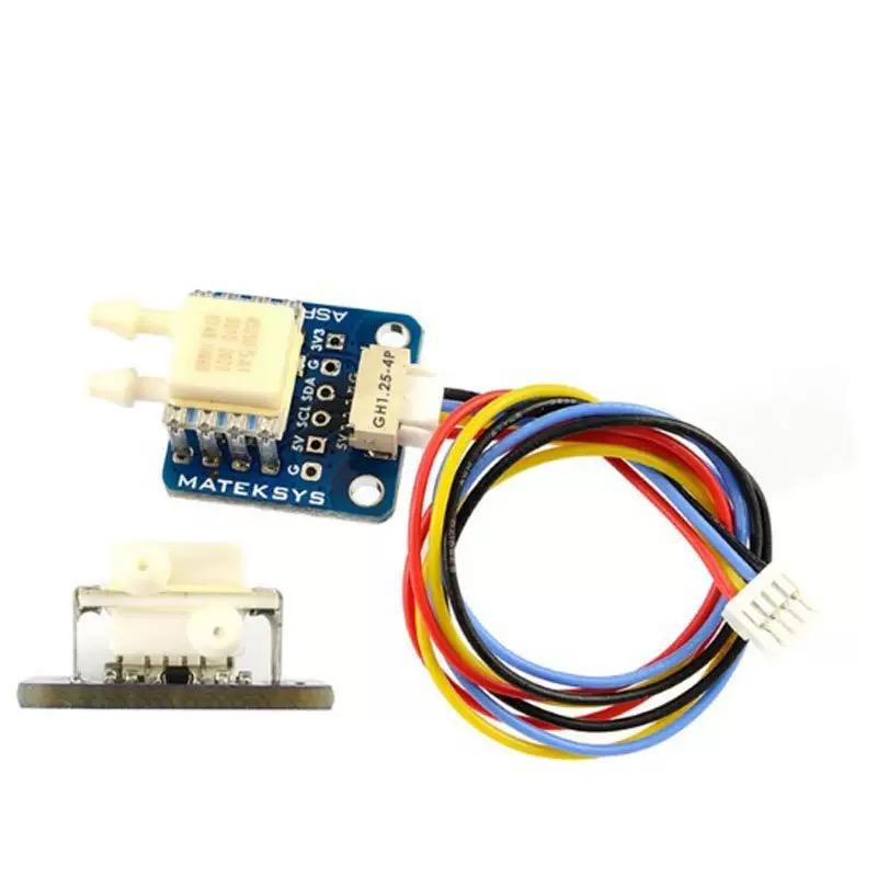 Matek ASPD-4525 air speed sensor module with wiring harness and white sensor ports