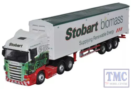 Diecast Scania walking floor truck, white cab and trailer with green graphics