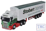 Diecast Scania walking floor truck, white cab and trailer with green graphics